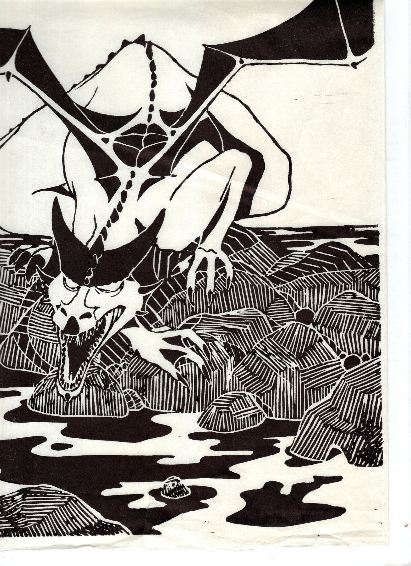 Dragon Lithograph — Detail 1